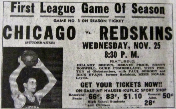 The Sheboygan Armory hosted the first game in which the Chicago Studebakers played in the National Basketball League. Six black players suited up for the Studebakers.
